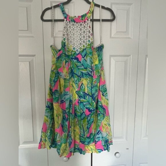NWT Lilly Pulitzer Kinley Dress,Size 14, Pink Sunset Local Flavor Print - Picture 1 of 6